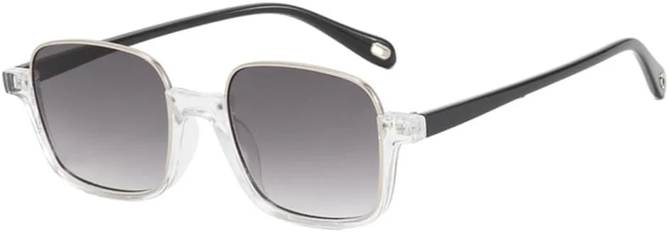 

Женские солнцезащитные очки, маленькие прямоугольные солнцезащитные очки UV400, мужские черные очки в стиле ретро для женщин LANGSER, Clear Gradient Gray