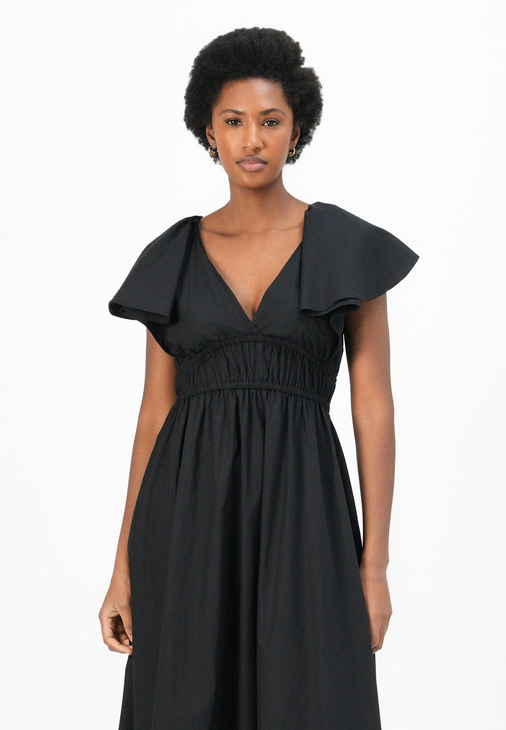 Повседневное платье FRILLED SLEEVE MIDI DRESS Tommy Hilfiger, черный — фото 4
