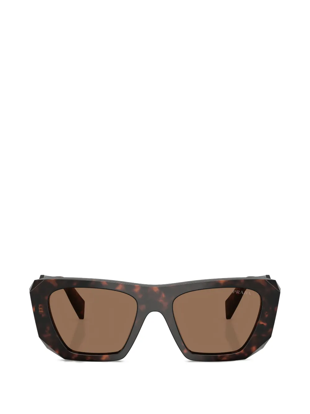 

Солнцезащитные очки в массивной оправе Prada, коричневый