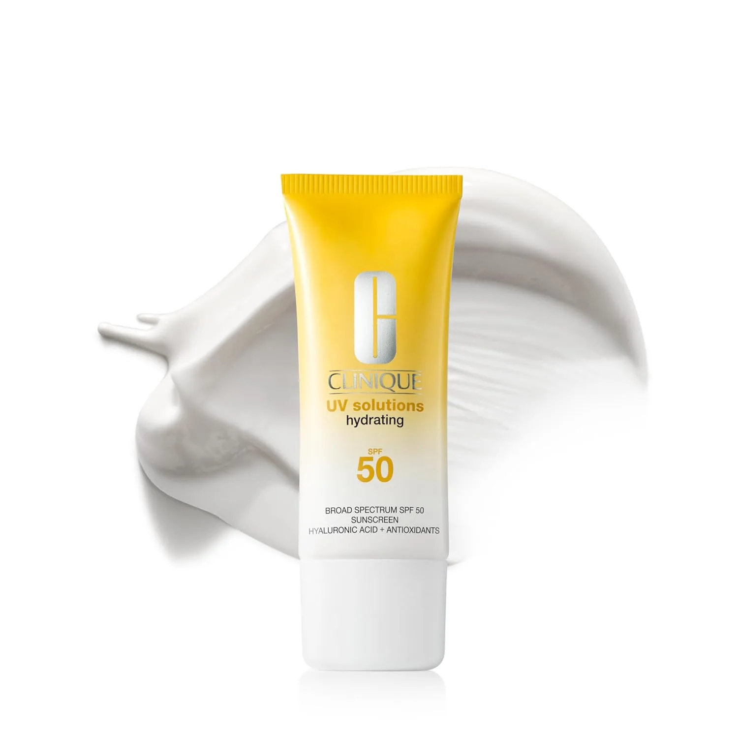 Солнцезащитный крем Clinique UV Solutions широкого спектра действия SPF 50 с антиоксидантами | Матирующая и увлажняющая формула | Не оставляет белых следов | Безопасен для чувствительной кожи, 37 мл, White