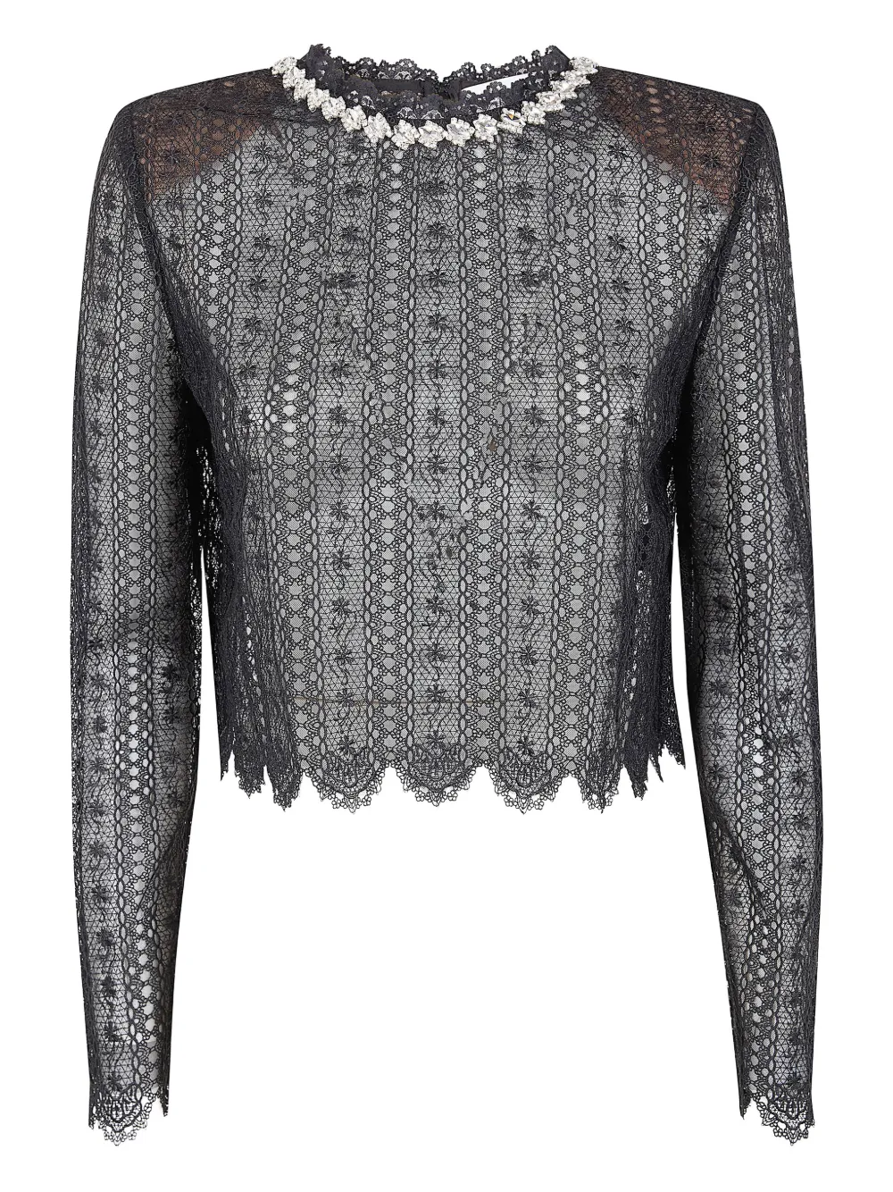 

Топ с кружевной отделкой Self-Portrait, черный