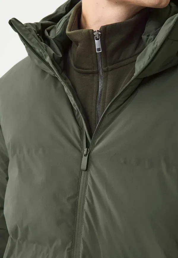 Куртка зимняя пуховик Next, Regular fit thermogen shower resistant puffer, хаки зеленый — фото 4