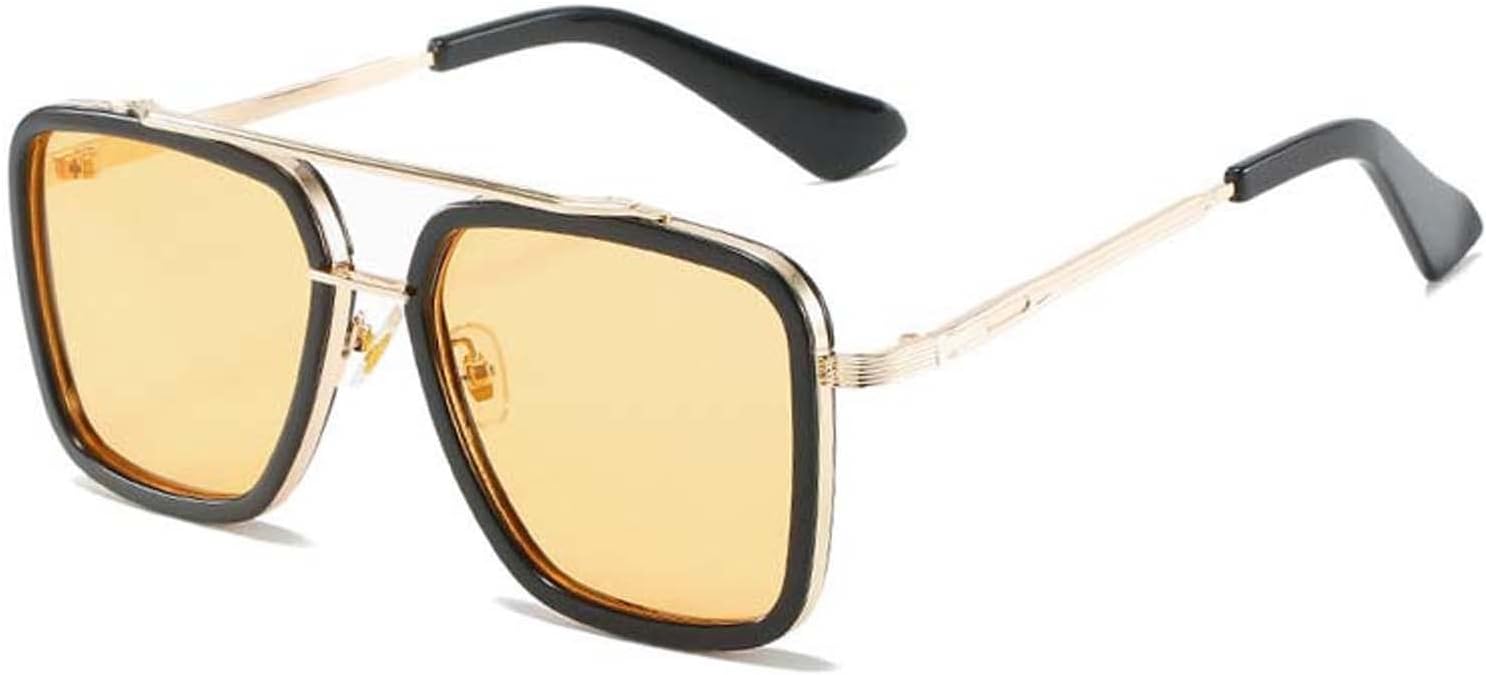 

Солнцезащитные очки AMFG в большой квадратной оправе, металлические солнцезащитные очки, декоративные очки для вождения и отдыха на открытом воздухе (Цвет: C, Размер: Средний), C