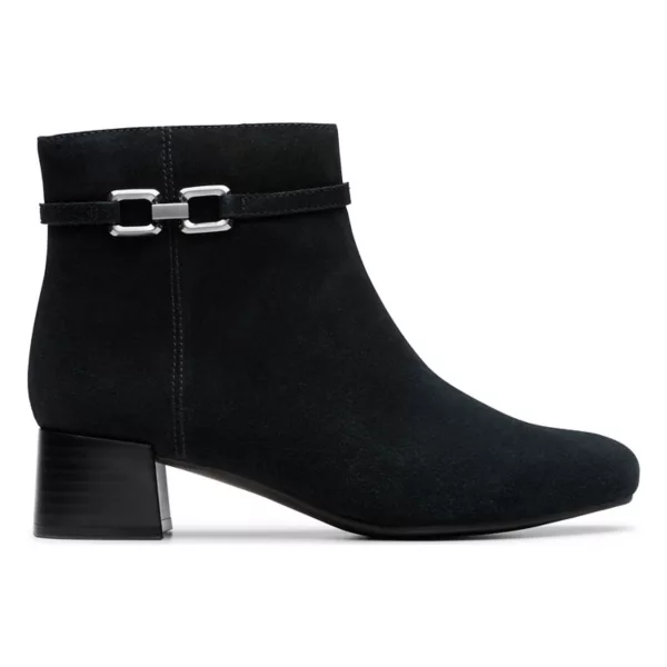 Женские ботильоны Iridessa Air на танкетке с удобными застежками Clarks, цвет black suede — фото 2
