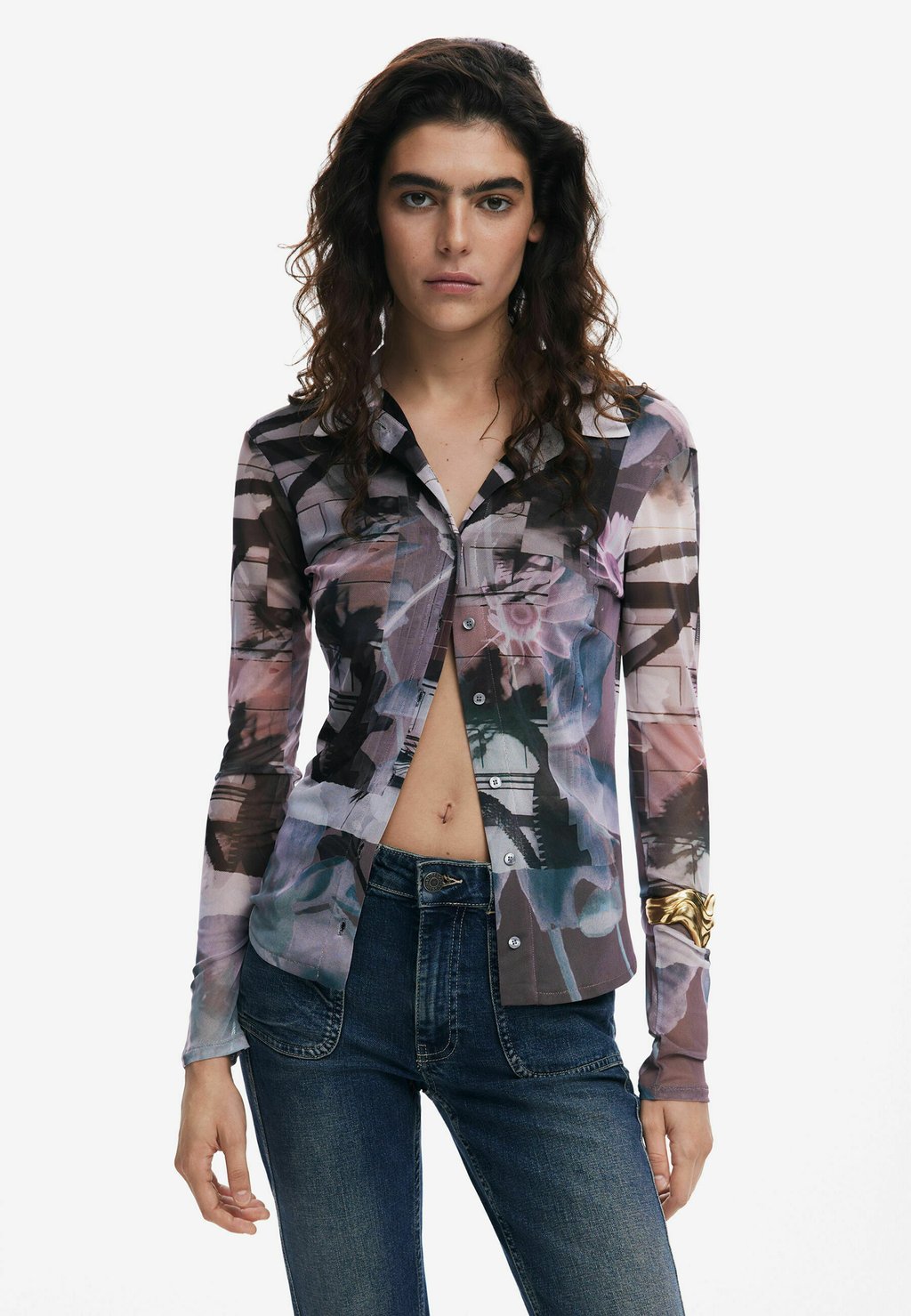 

Блузка на пуговицах Desigual, мультиколор