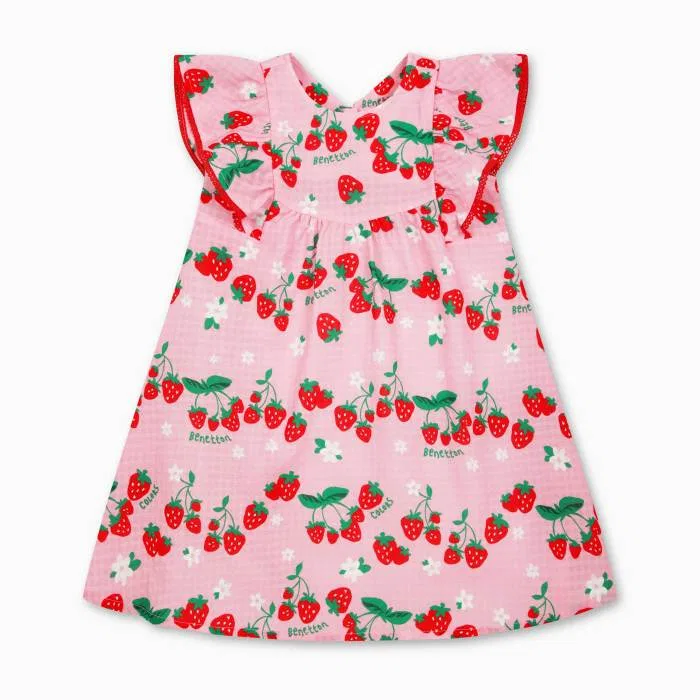 Детское летнее пляжное платье Summer Vacance розового цвета от Benetton Kids — фото 2