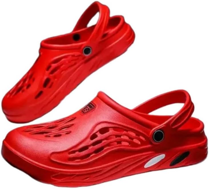 

Тапочки большого размера, мужские сабо, домашние тапочки из ЭВА, садовая обувь и пляжные сандалии для мужчин и женщин Dmmwcx, красный