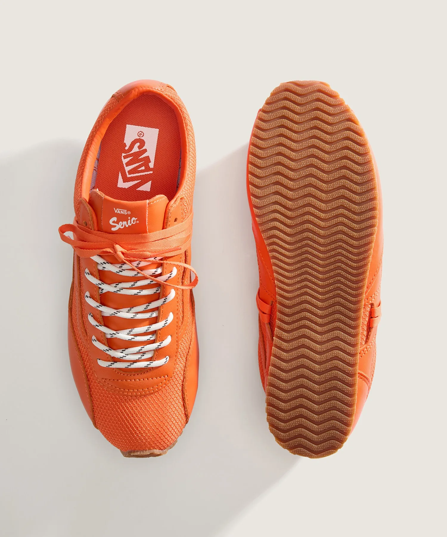 Унисекс кроссовки из натуральной кожи VANS PREMIUM SLP Trainer FLAME красные — фото 3