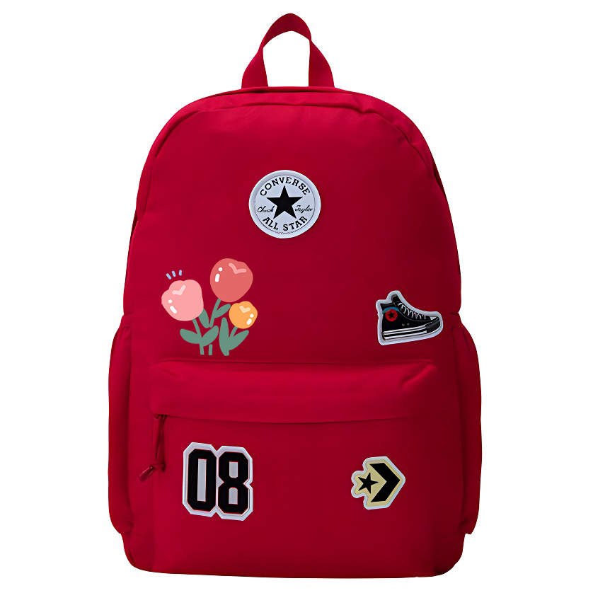 

Converse Полиэстеровый рюкзак средний размер унисекс в стиле преппи красный, Floral