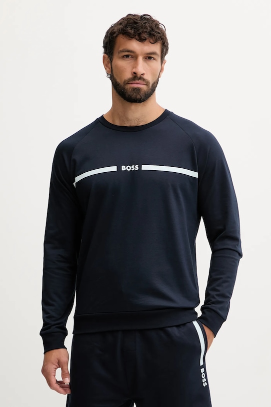 

Хлопковая толстовка для отдыха Boss, темно-синий