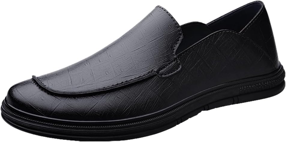 

Мужские повседневные слипоны Maylrvjv, мокасины для вождения, мягкие и удобные кожаные туфли для ежедневной носки, черный