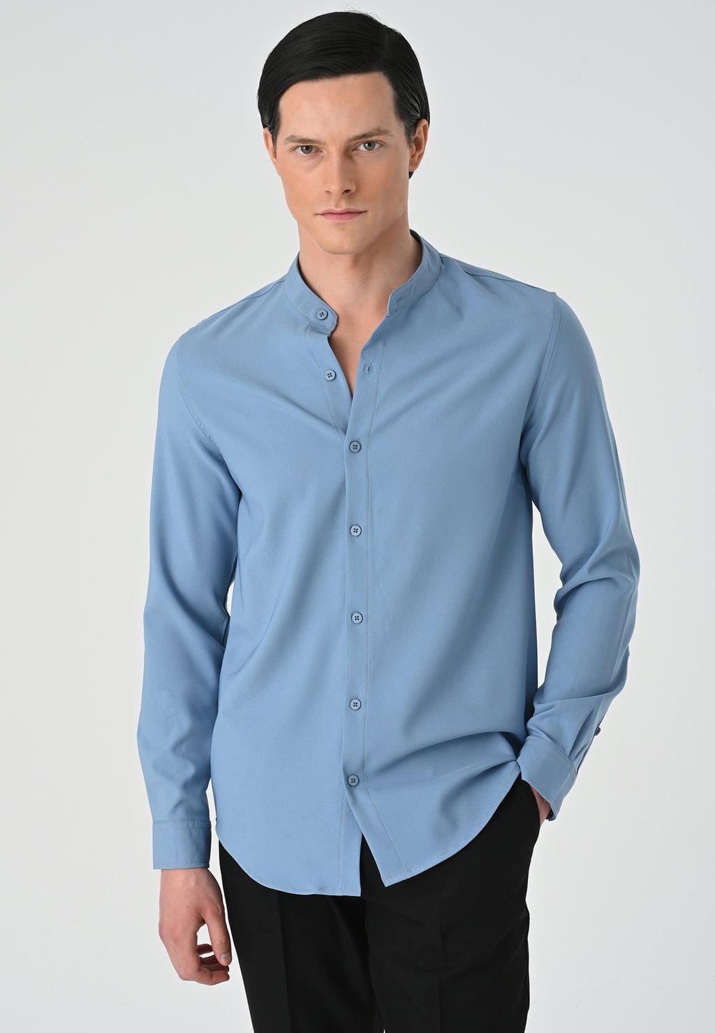 

Рубашка Mandarin Collar Long Sleeve Antioch, индиго