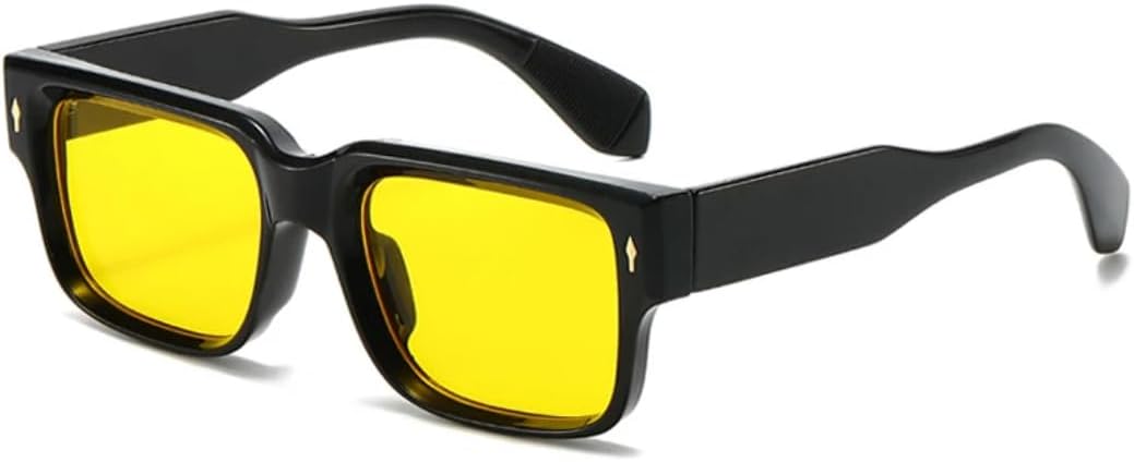 

Популярные модные солнцезащитные очки конфетных цветов для женщин, ретро-очки с заклепками, трендовые солнцезащитные очки градиентного цвета для мужчин, очки с защитой от УФ-излучения UV400 SZVVBKK, Black Yellow