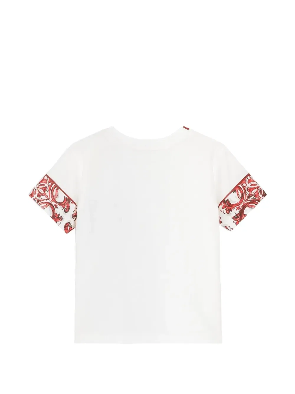 Футболка из джерси с принтом майолики Dolce & Gabbana Kids, белый — фото 2