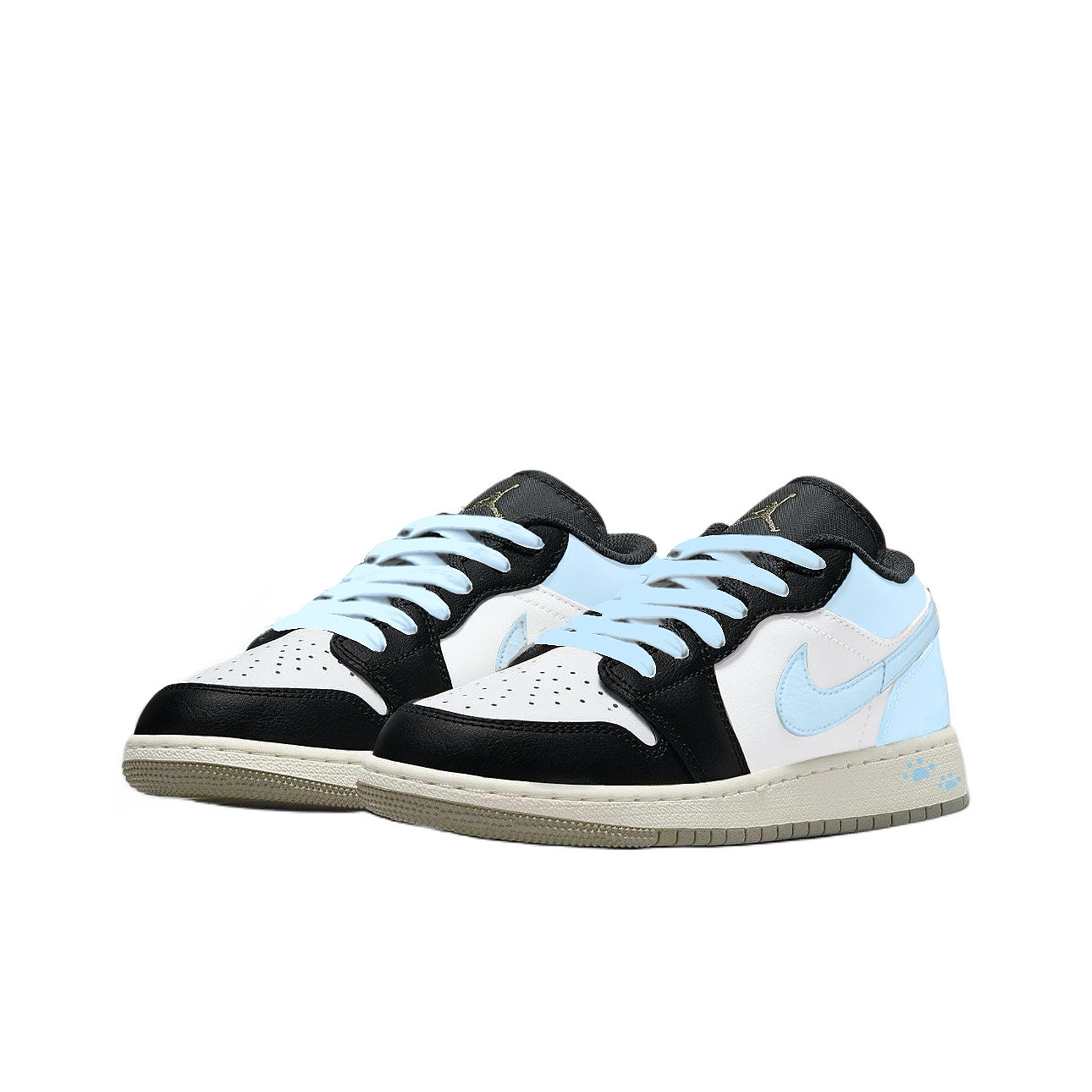 Jordan Air 1 Sea Salt Blue Slip Resistant Abrasion Resistant Low top Children's Basketball Shoes Blue Unisex — фото 4