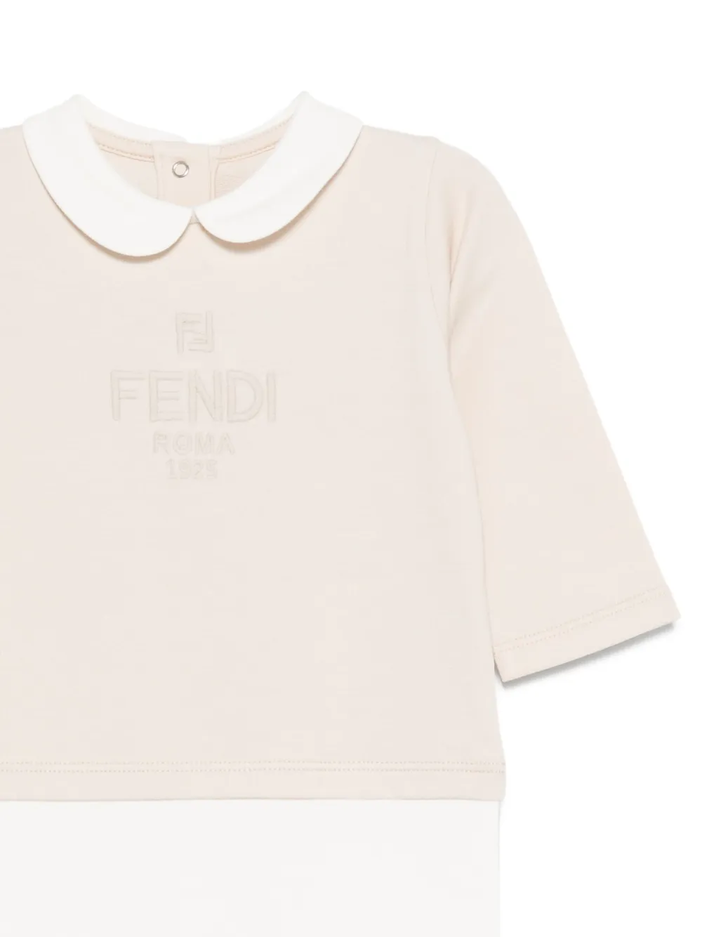 Комплект для новорожденного с вышитым логотипом FENDI KIDS, нейтральный — фото 2