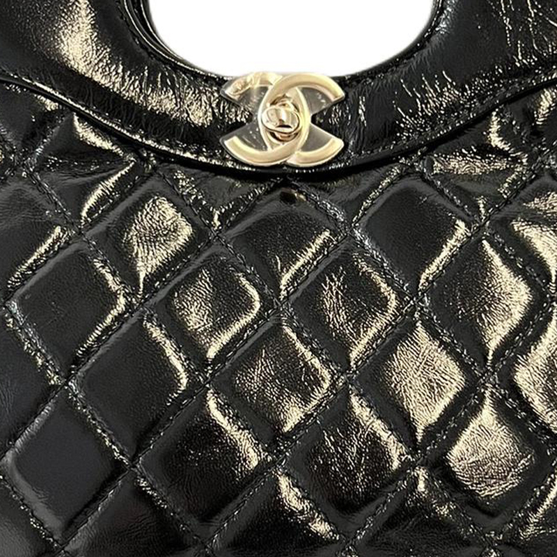 CHANEL Миниатюрная сумка 24S 31 черная с золотом — фото 4