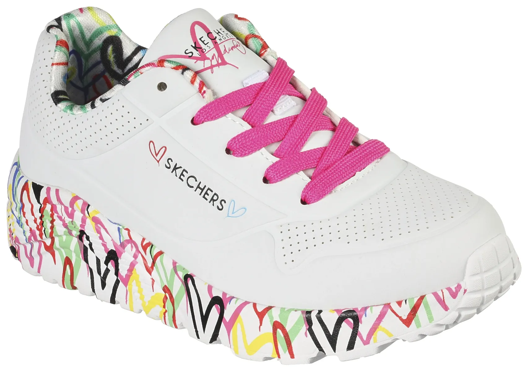 

Детские кроссовки Skechers "UNO LITE", кроссовки на платформе, массивные кроссовки, туфли на шнуровке и принтованной подошве Skechers Kids, белый