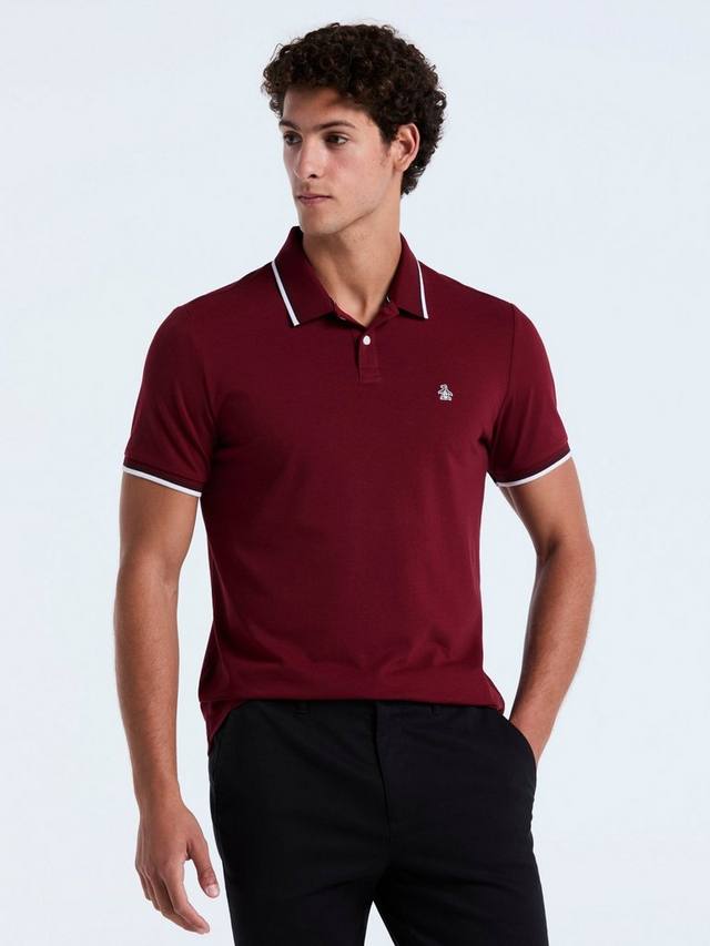 

Хлопковая поло с короткими рукавами и контрастной отделкой Original Penguin, Cabernet