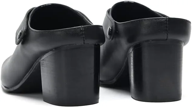 

Мужские мюли Santimon, слипоны, повседневные туфли, кожаные лоферы с каблуком, модные ручные сандалии, деловые и вечерние тапочки, сабо для мужчин, черный