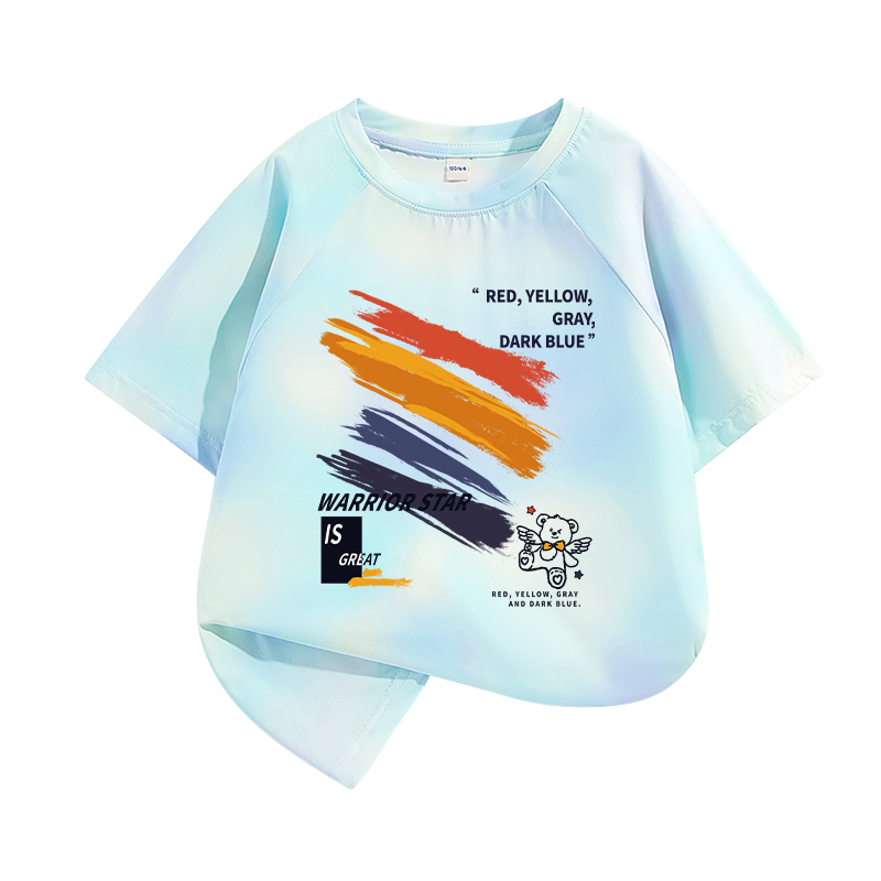 Футболка детская с круглым вырезом тонкая WARRIOR, розовый желтый/h colorblock — фото 2