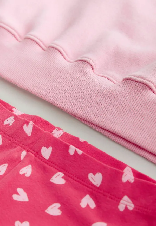 Толстовка прямого кроя с расклешенной юбкой Next, Pink/Red Heart — фото 4