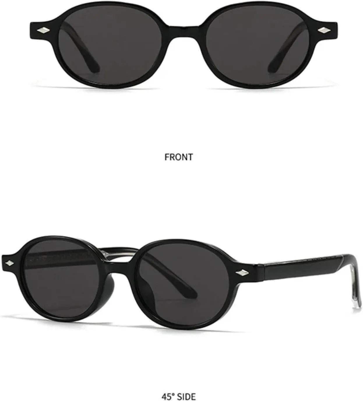 

Ретро-очки, качественные, маленькие овальные, женские, с защитой от УФ-излучения UV400, модные, с заклепками, мужские солнцезащитные очки TKKTLLT, C4 Transparent Tea