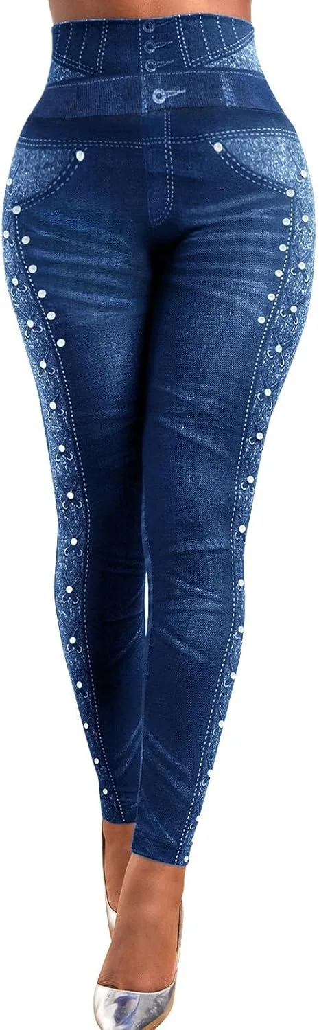 

Женские джинсы High Waisted Skinny с декором из жемчуга HGps8w