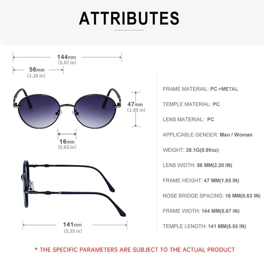 

Женские солнцезащитные очки LVTFCO в стиле ретро, ​​овальной формы, стимпанк, металлическая оправа, модный дизайн для уличных фотосессий, градиентная оправа, 4