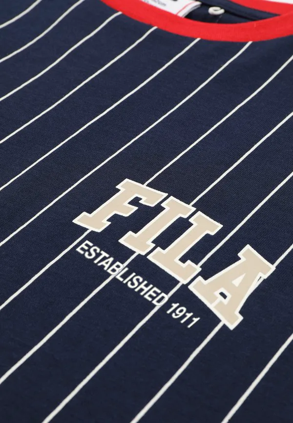 Футболка с графическим принтом в полоску от apparel rifredi Fila, Black Iris Egret Striped — фото 3