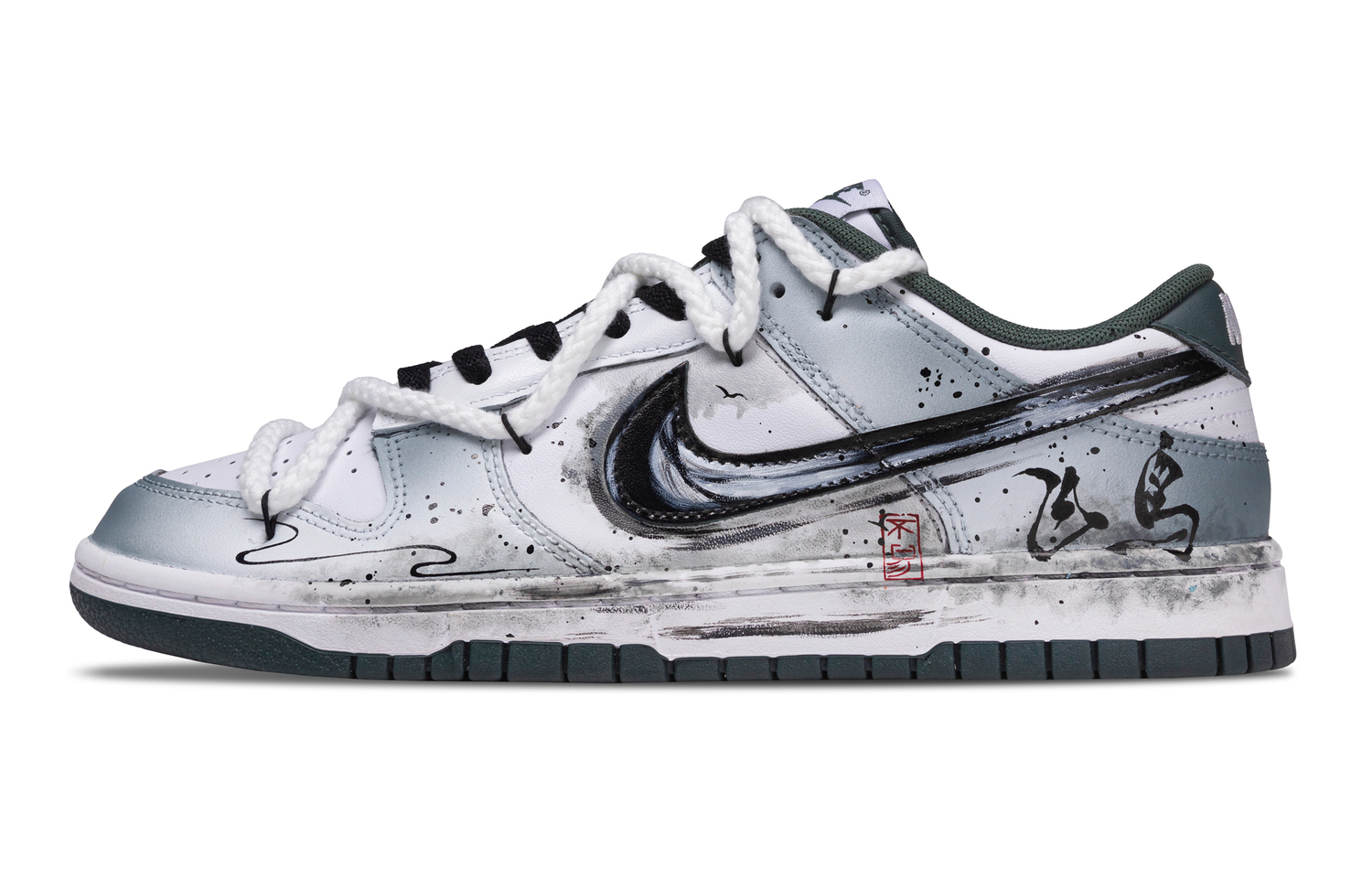 

Износостойкие и легкие низкие скейтбордистские кроссовки Dunk Thousand Mountains And Flying Birds, унисекс Nike, серый белый