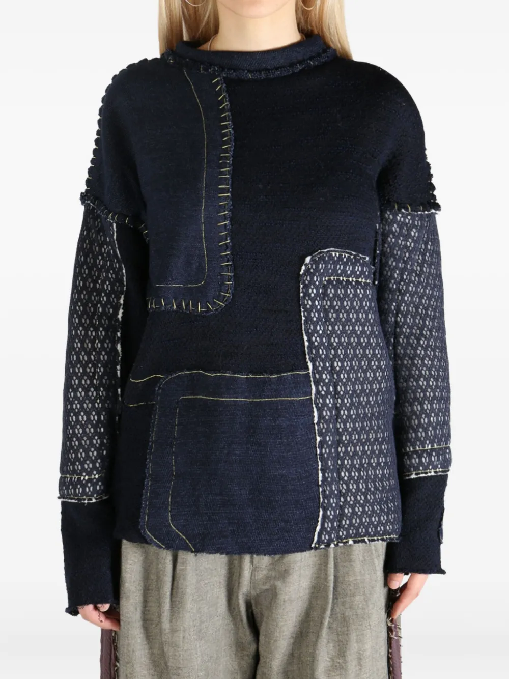 

Джемпер Patchwork long-sleeve top COMMUNS, синий