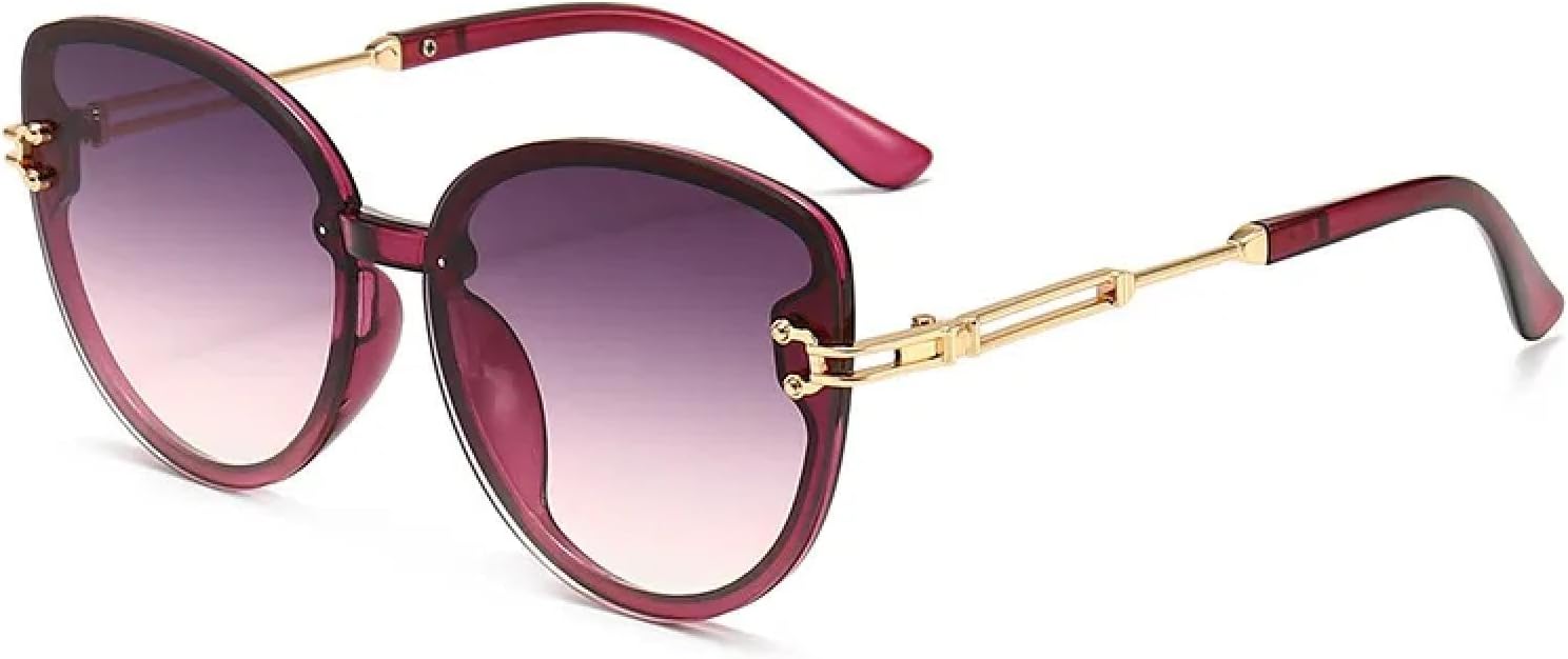 

Солнцезащитные очки с защитой UV400 | Металлическая оправа «кошачий глаз», градиентный синий цвет | для женщин и мужчин, для занятий спортом на открытом воздухе и вождения DSVIGF, Purple