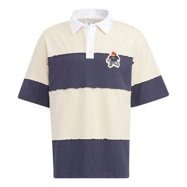 

Футболка Adidas x CHARR Short Sleeve Polo Shirt 'Cream White Navy', мультиколор