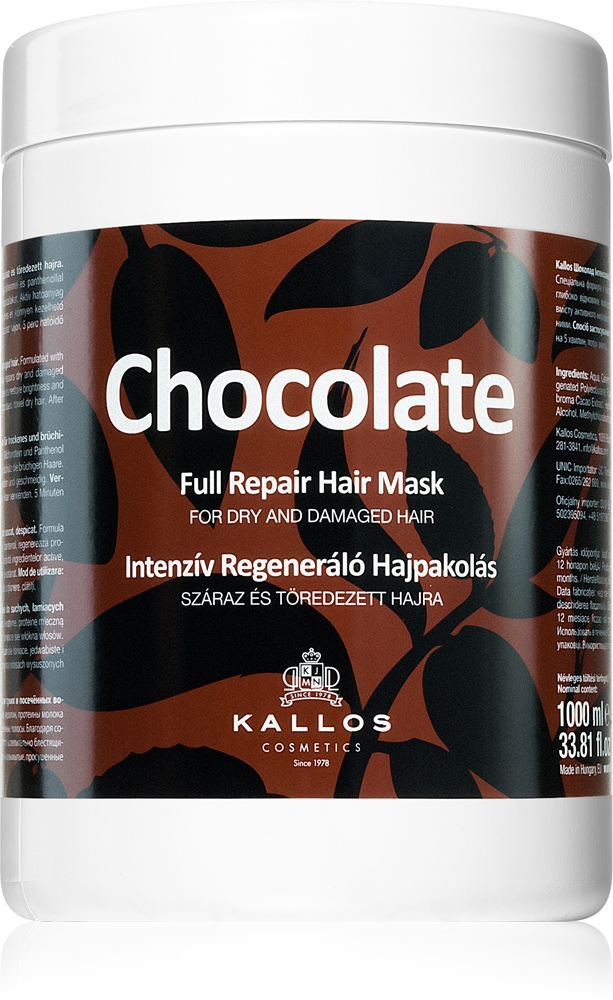 

Классическая шоколадная восстанавливающая маска Kallos для сухих и поврежденных волос Kallos, 1000 мл