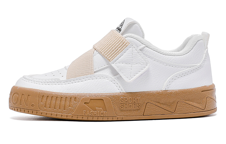 

Противоскользящие антиударные низкие детские скейтерские кроссовки Warrior белые Kids'