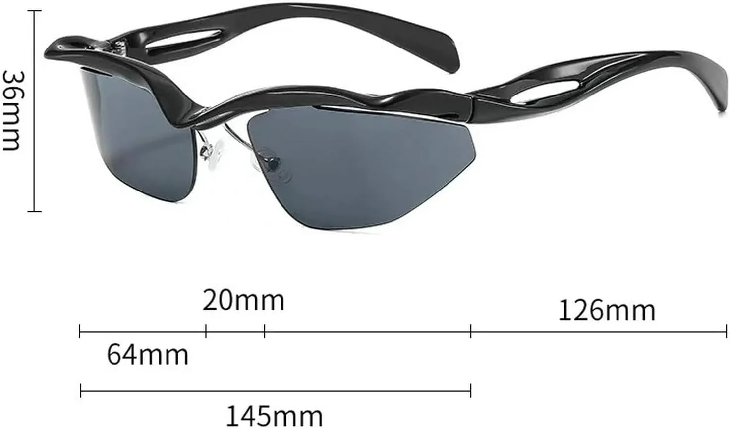 

Полуободковые солнцезащитные очки «кошачий глаз» для женщин, роскошные, модные, спортивные, в стиле панк, Y2K, солнцезащитные очки для женщин mincl, Champagne