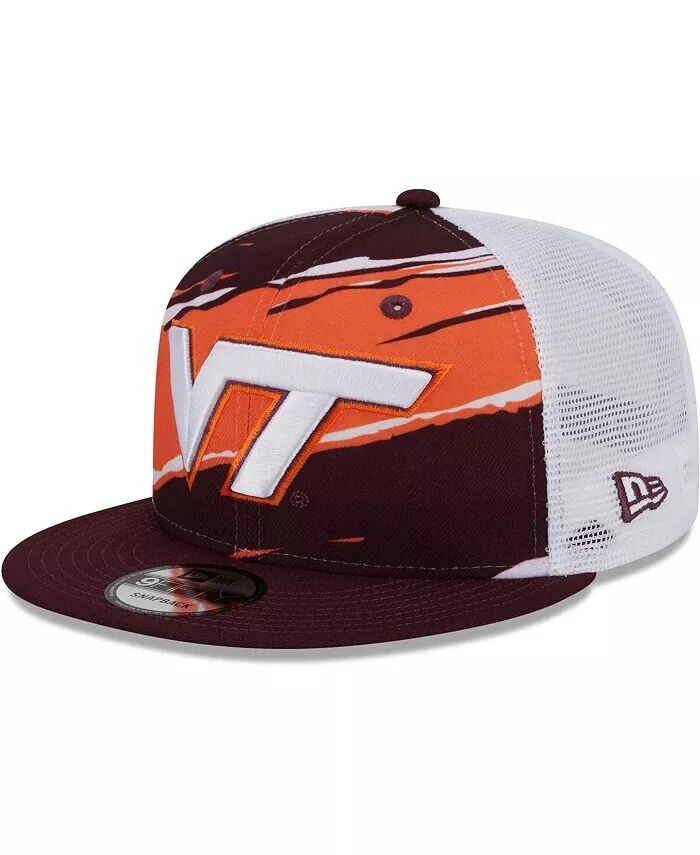 

Мужская темно-бордовая кепка Virginia Tech Hokies Tear Trucker 9FIFTY Snapback New Era, красный