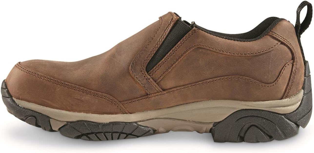 Мужские кожаные водонепроницаемые слипоны Guide Gear Arrowhead II, нескользящие, дышащие, легкие, для походов, прогулок, активного отдыха, повседневной носки, работы и официальных случаев, коричневый — фото 4