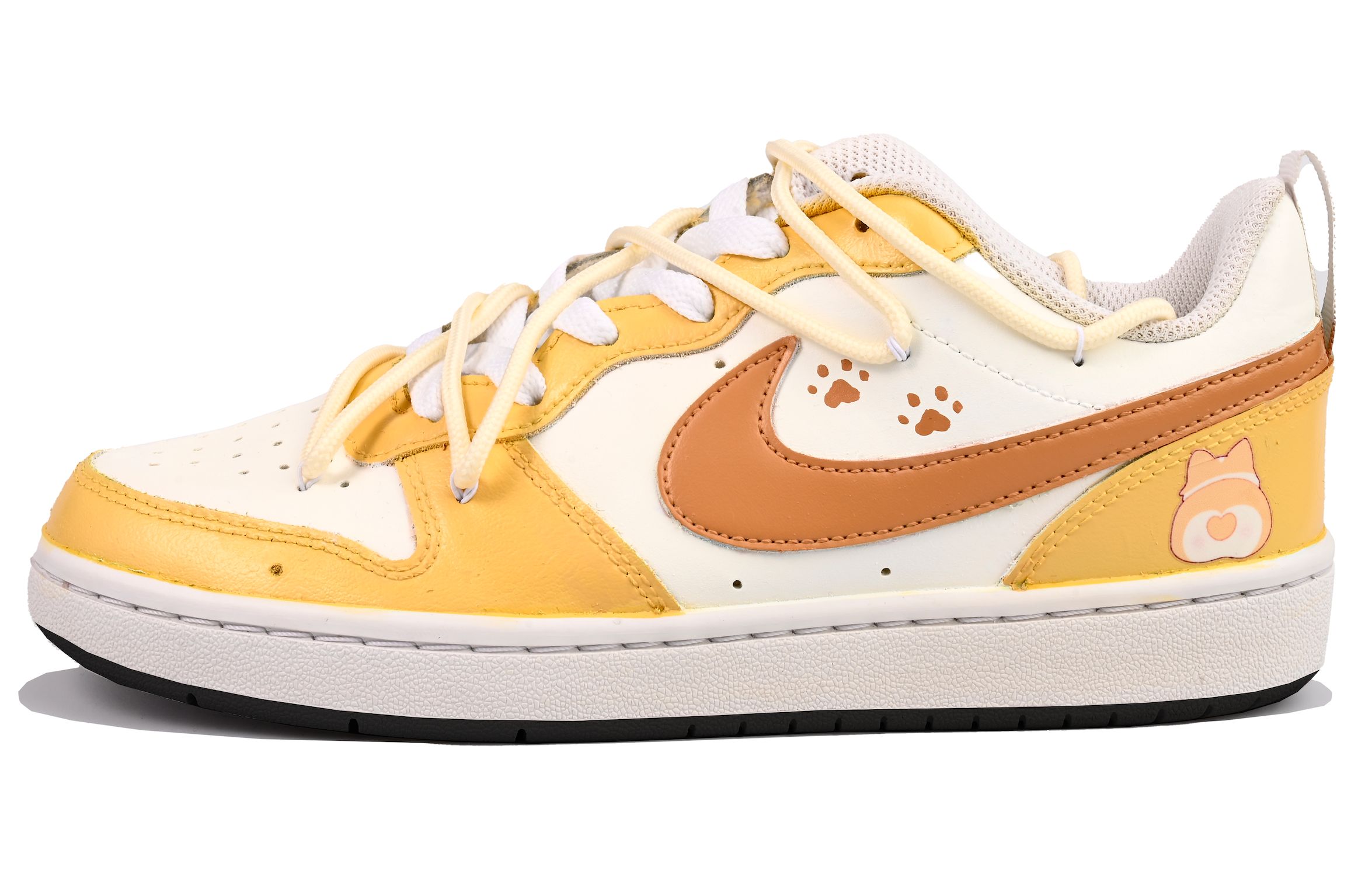 

Nike Court Borough Corgi Butt Vlad Cute, зимние, теплые синтетические кожаные низкие детские скейтбординговые кроссовки желтые белые