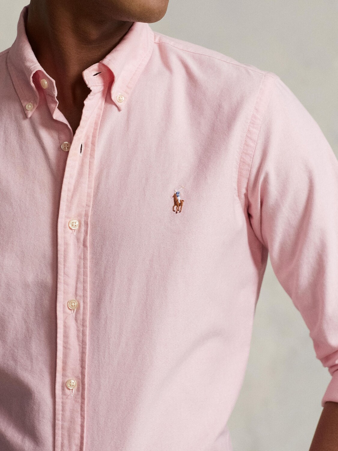 Оксфордская рубашка поло индивидуального кроя Ralph Lauren, розовый — фото 4