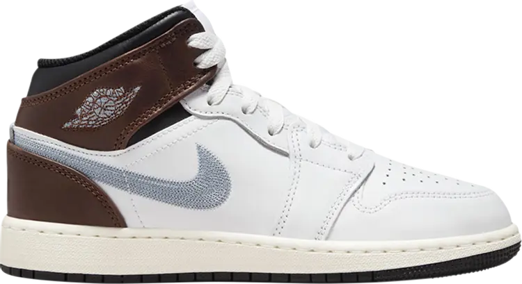 

Кроссовки Air Jordan 1 Mid SE GS 'White Blue Grey', белый