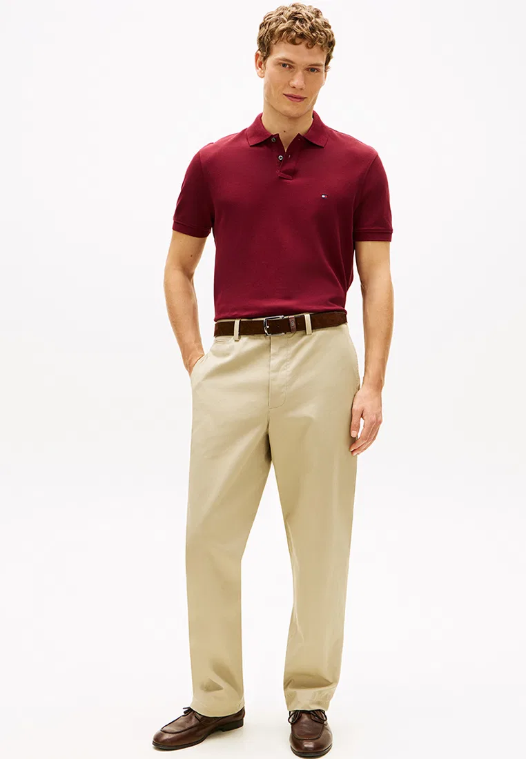 Поло мужское, Regular Fit, 1985, Asia Fit, TH Mainline Tommy Hilfiger, бордовый — фото 4