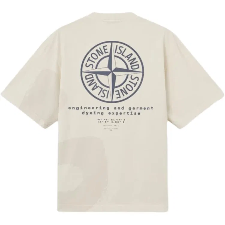 Футболка с принтом STONE ISLAND Ivory White — фото 3