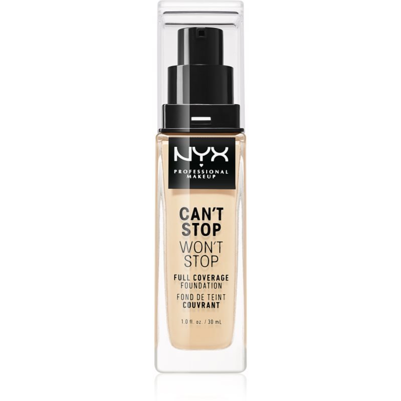 

NYX Professional Makeup Can't Stop Won't Stop Full Coverage Foundation тональная основа с плотным покрытием оттенка 6.3 Теплая ваниль 30 мл Inna Marka