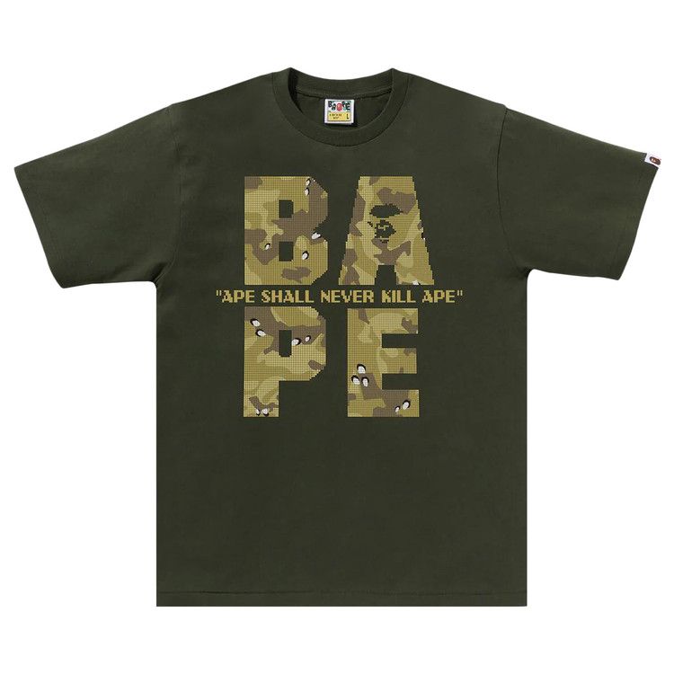 

Футболка BAPE Bitmap Logo Tee, Olive Drab