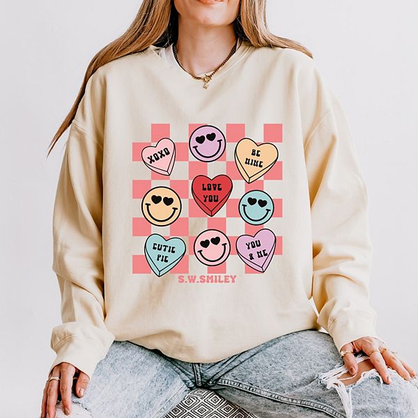 

SWSmiley candy heart smile solid - женский легкий свитшот garment dyed Simply Sage Market, Ivory