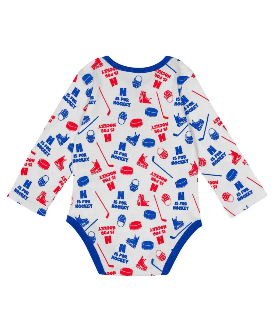 Детский белый боди с длинными рукавами New York Rangers для мальчиков и девочек Outerstuff — фото 3