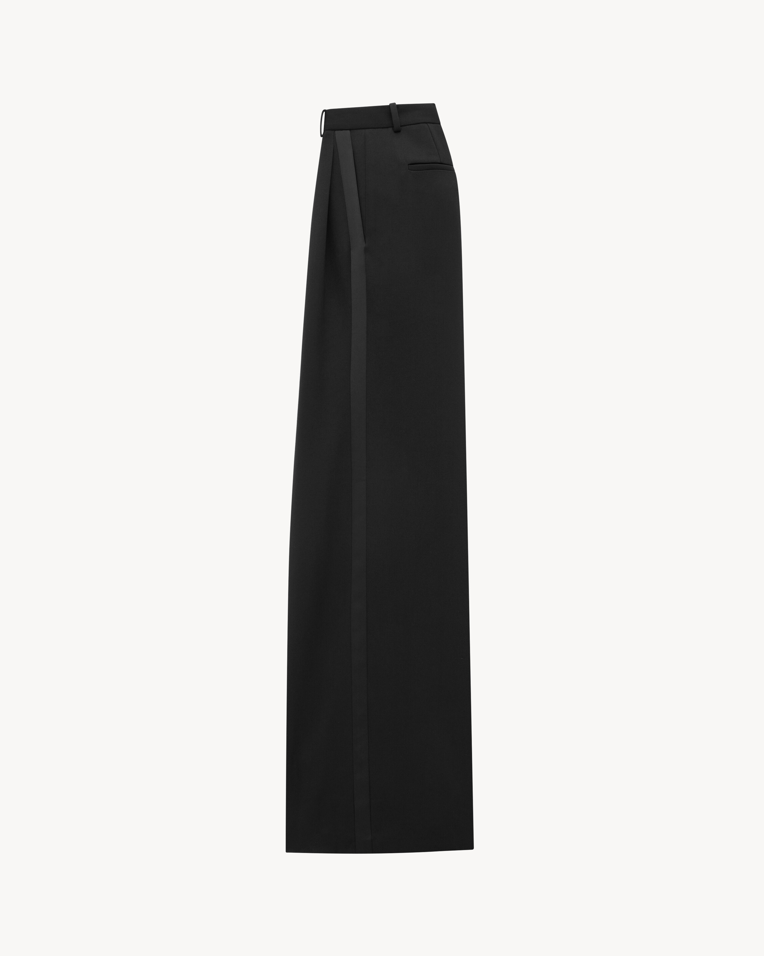 Брюки смокинга из ткани "грэн де пудр" Saint Laurent, черный — фото 2