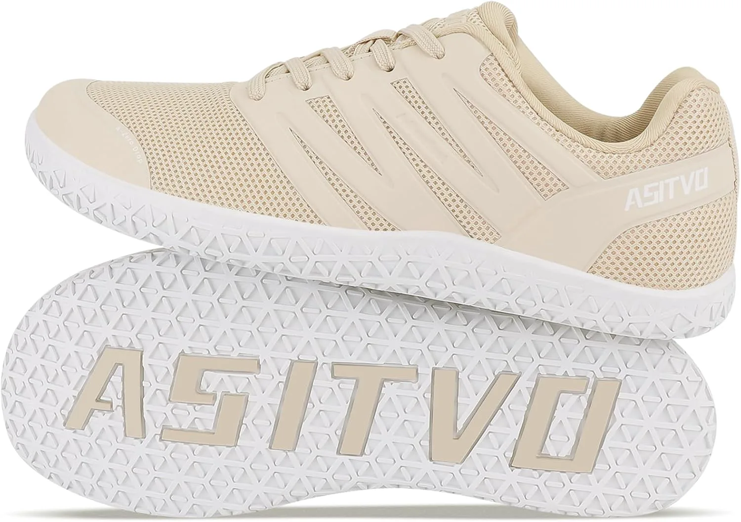 

Мужские кроссовки ASITVO Wide с босоногой подошвой нулевого перепада, минималистичные, с широкой носочной частью, TPU носок, верх без швов, бежевый